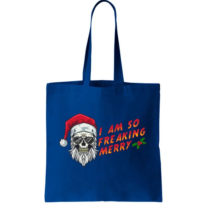 Halloween Christmas I Am So Freaking Merry Funny Skeleton Gift Tote Bag