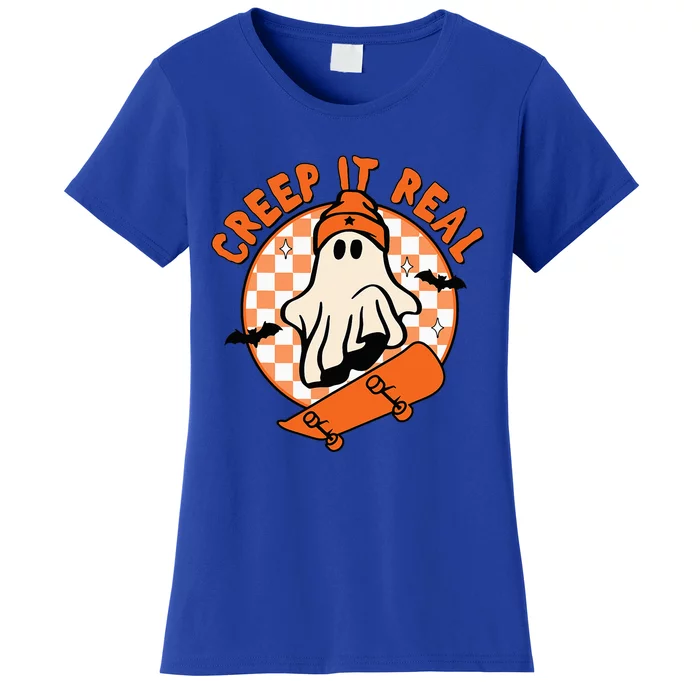 Halloween Creep It Real Ghost Boy Fall Season Women's T-Shirt