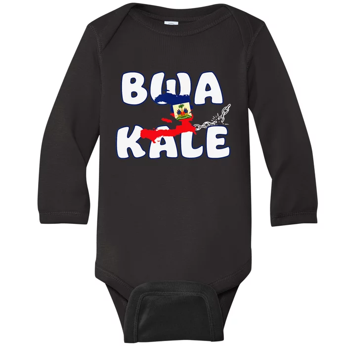 Haitian Creole Independence Patriotic Haiti 1804 Bwa Kale Baby Long Sleeve Bodysuit