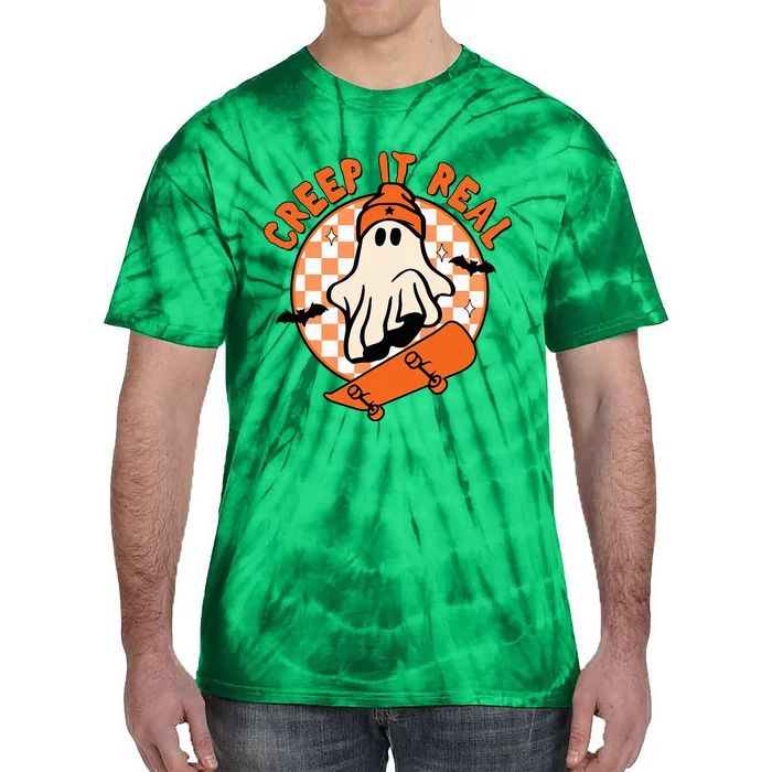 Halloween Creep It Real Ghost Boy Fall Season Tie-Dye T-Shirt