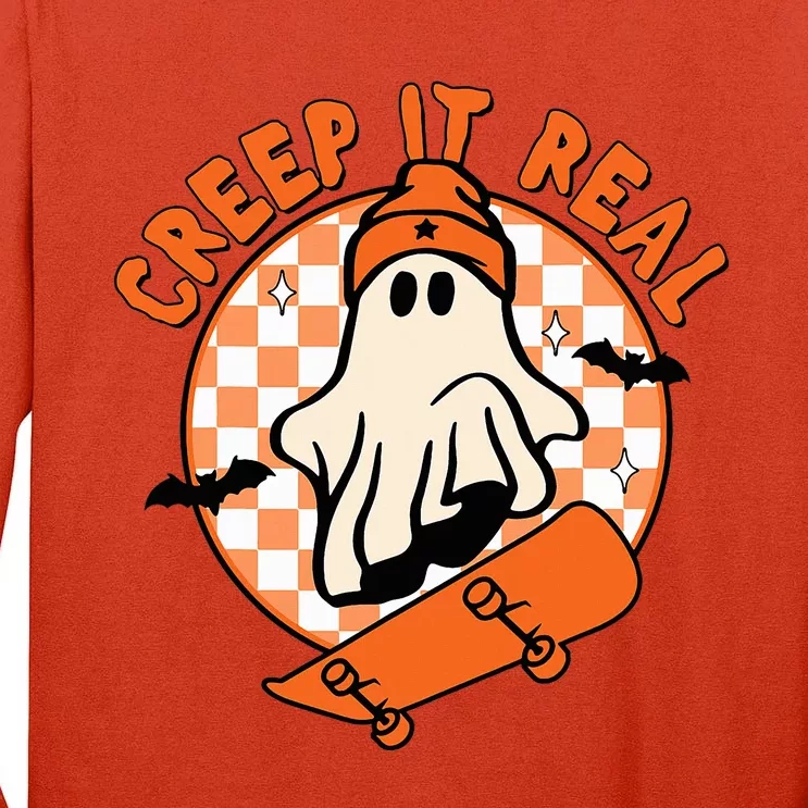 Halloween Creep It Real Ghost Boy Fall Season Tall Long Sleeve T-Shirt