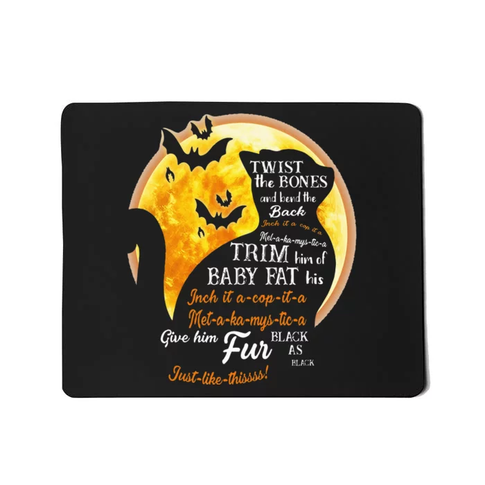 Halloween Cat in Moonlight Spooky Nighttime Twist Mousepad