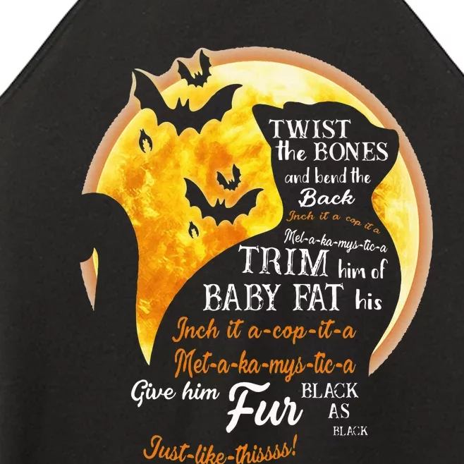 Halloween Cat in Moonlight Spooky Nighttime Twist Women’s Perfect Tri Rocker Tank