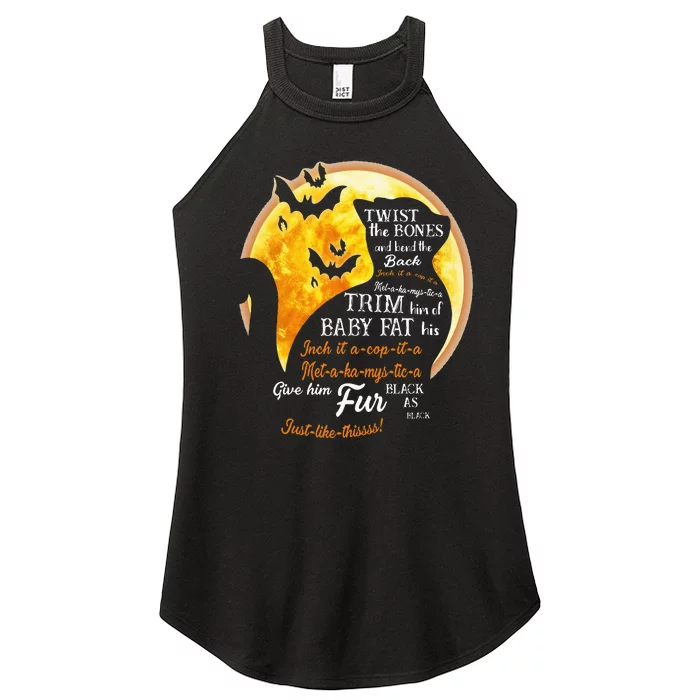 Halloween Cat in Moonlight Spooky Nighttime Twist Women’s Perfect Tri Rocker Tank