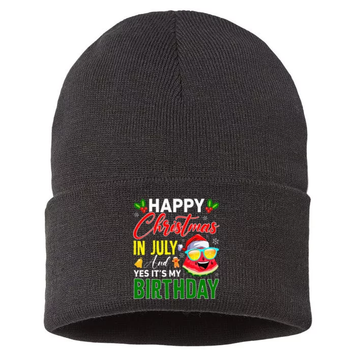 Happy Christmas In July & Yes Its My Birthday Watermelon Sustainable Knit Beanie