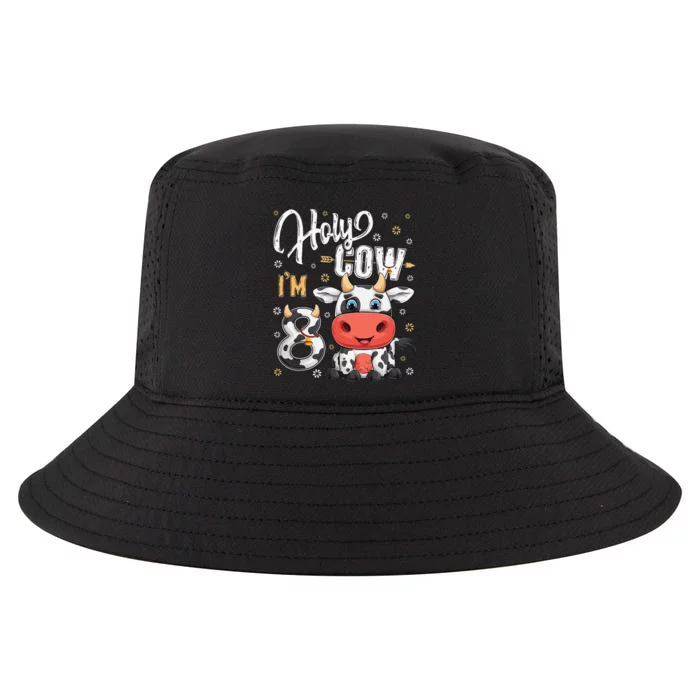 Holy Cow I'm Eight 8 Year Old Cows Farm Theme 8th Birthday Cool Comfort Performance Bucket Hat