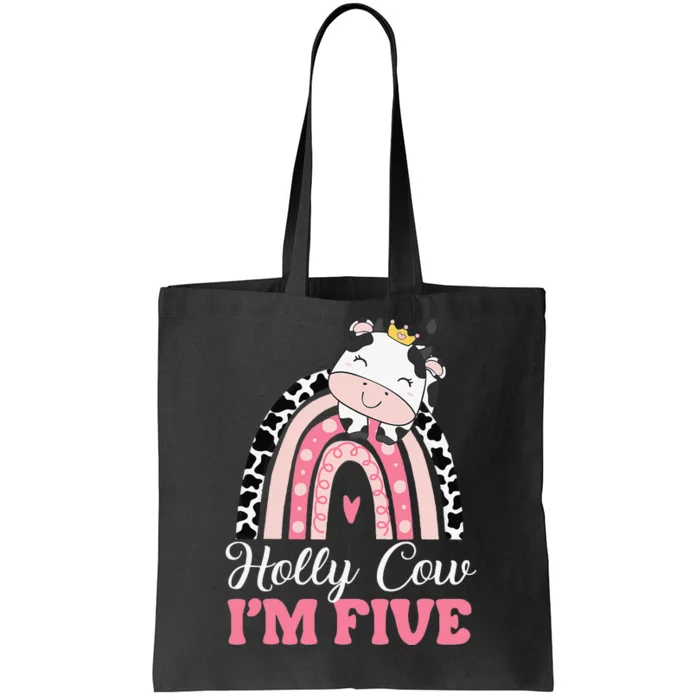 Holy Cow Im Five Birthday Outfit 5th Bday Tote Bag