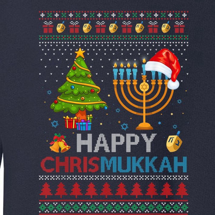 Happy Chrismukkah Jewish Hanukkah Chanukah Ugly Christmas Toddler Sweatshirt