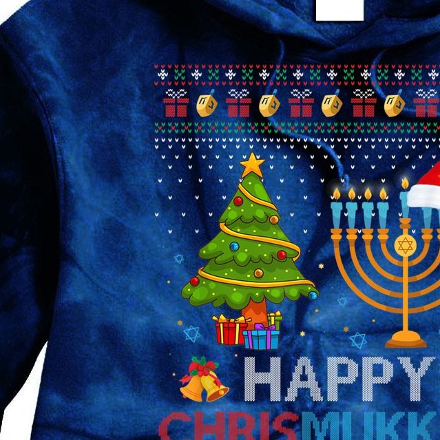 Happy Chrismukkah Jewish Hanukkah Chanukah Ugly Christmas Tie Dye Hoodie