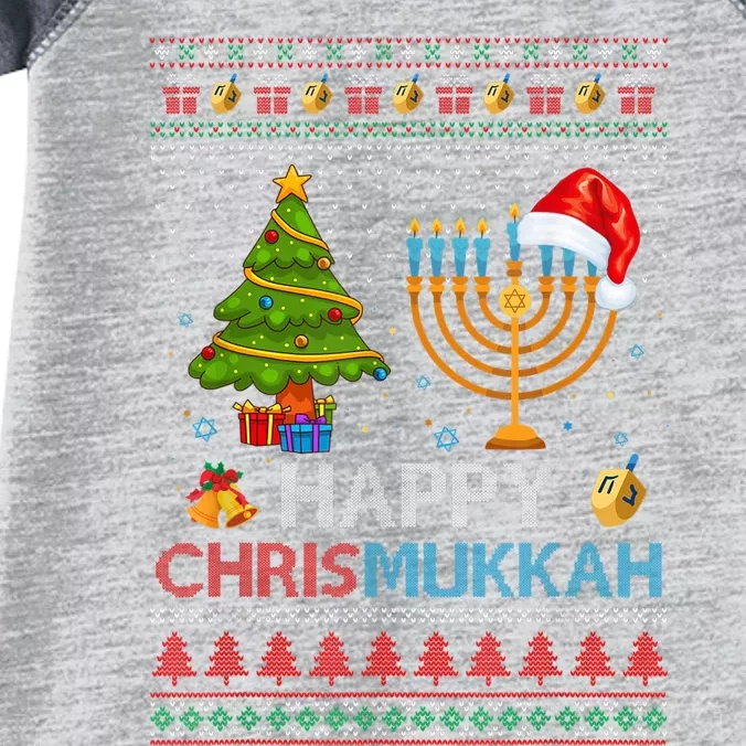 Happy Chrismukkah Jewish Hanukkah Chanukah Ugly Christmas Infant Baby Jersey Bodysuit