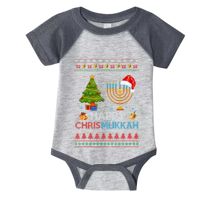 Happy Chrismukkah Jewish Hanukkah Chanukah Ugly Christmas Infant Baby Jersey Bodysuit