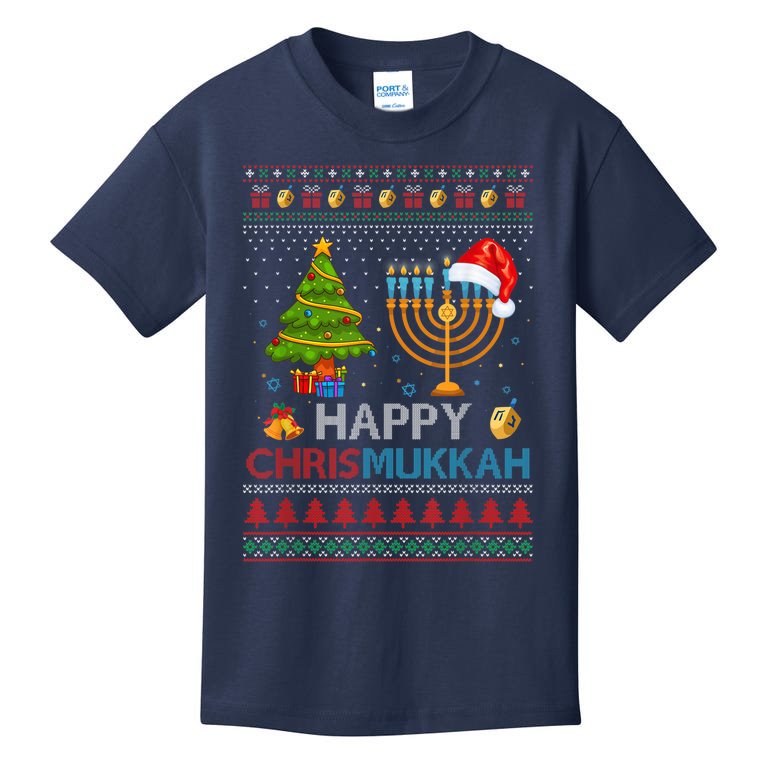 Happy Chrismukkah Jewish Hanukkah Chanukah Ugly Christmas Kids T-Shirt