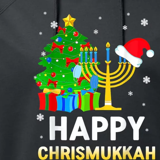 Happy Chrismukkah Jewish Christmas Happy Hanukkah Holiday Chanukah Performance Fleece Hoodie