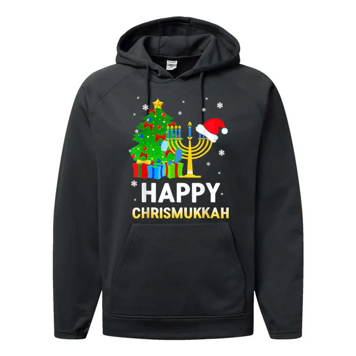 Happy Chrismukkah Jewish Christmas Happy Hanukkah Holiday Chanukah Performance Fleece Hoodie