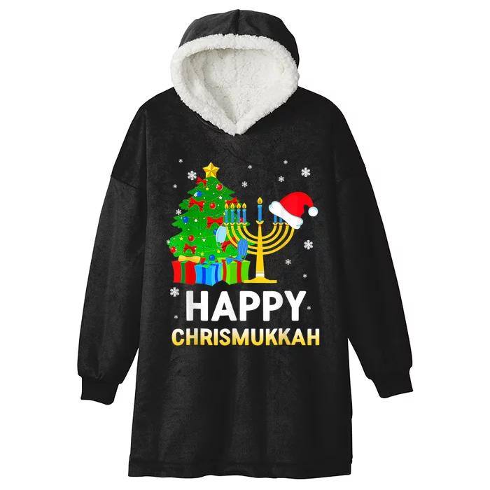 Happy Chrismukkah Jewish Christmas Happy Hanukkah Holiday Chanukah Hooded Wearable Blanket