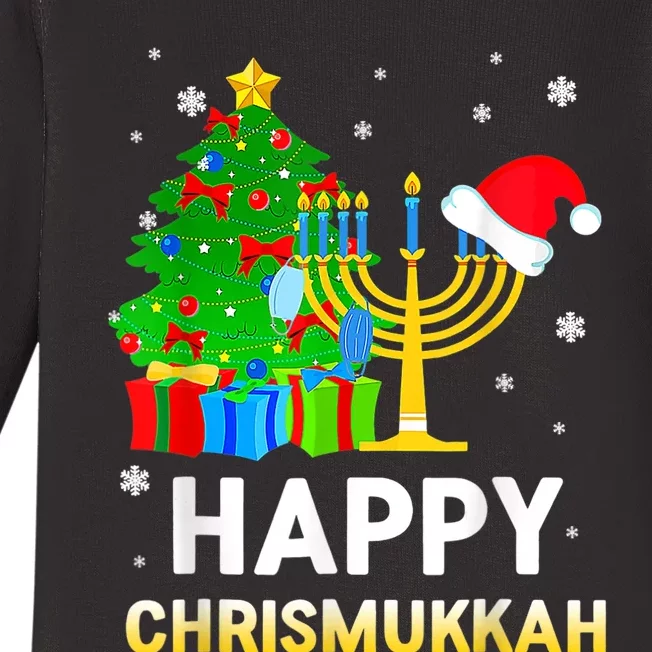 Happy Chrismukkah Jewish Christmas Happy Hanukkah Holiday Chanukah Baby Long Sleeve Bodysuit