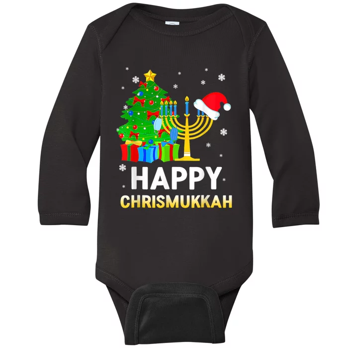 Happy Chrismukkah Jewish Christmas Happy Hanukkah Holiday Chanukah Baby Long Sleeve Bodysuit