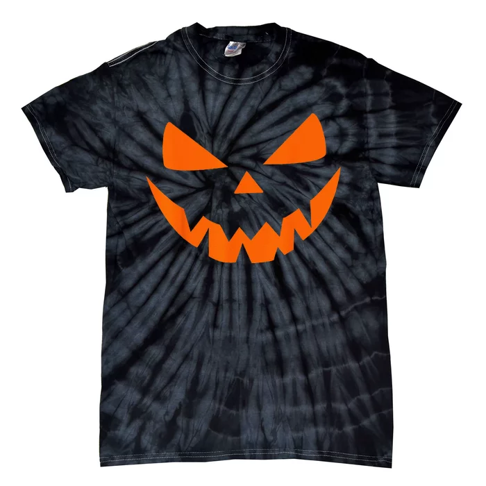 Halloween Costume Jack O Lantern Pumpkin Face Tie-Dye T-Shirt