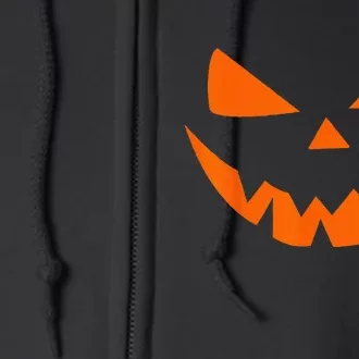 Halloween Costume Jack O Lantern Pumpkin Face Full Zip Hoodie