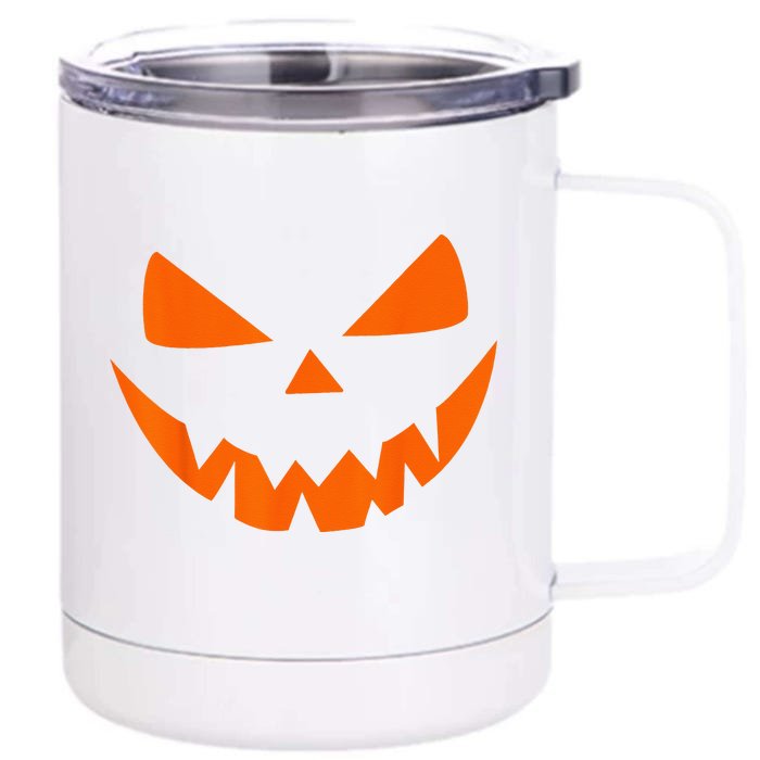 Halloween Costume Jack O Lantern Pumpkin Face Front & Back 12oz Stainless Steel Tumbler Cup