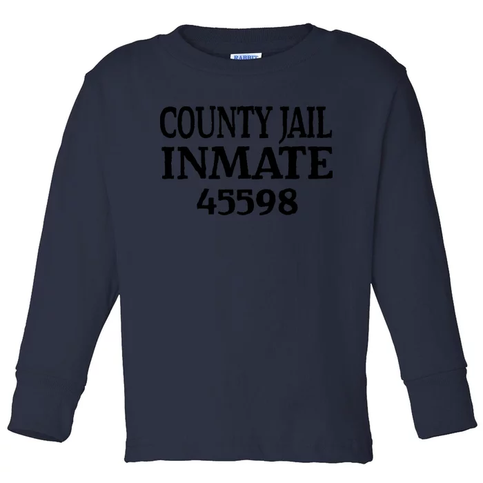 Halloween County Jail Inmate Prisoner Funny Costume Party Toddler Long Sleeve Shirt