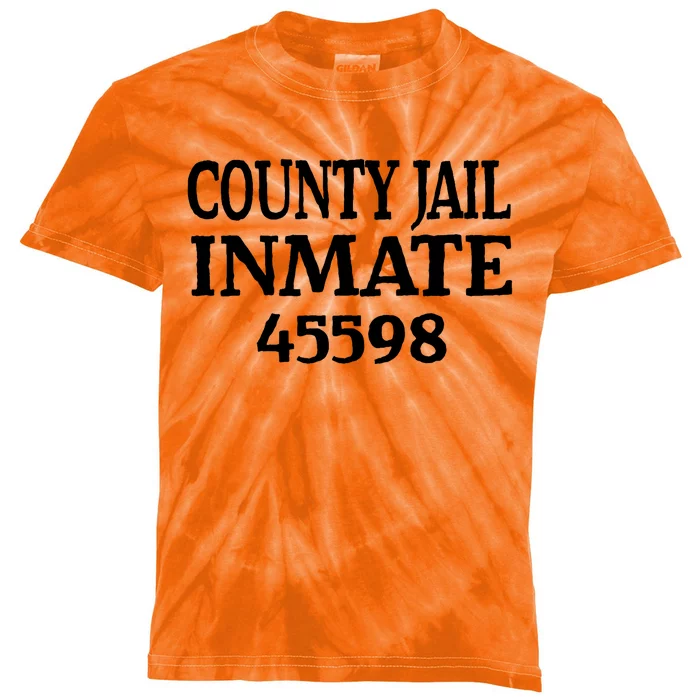 Halloween County Jail Inmate Prisoner Funny Costume Party Kids Tie-Dye T-Shirt