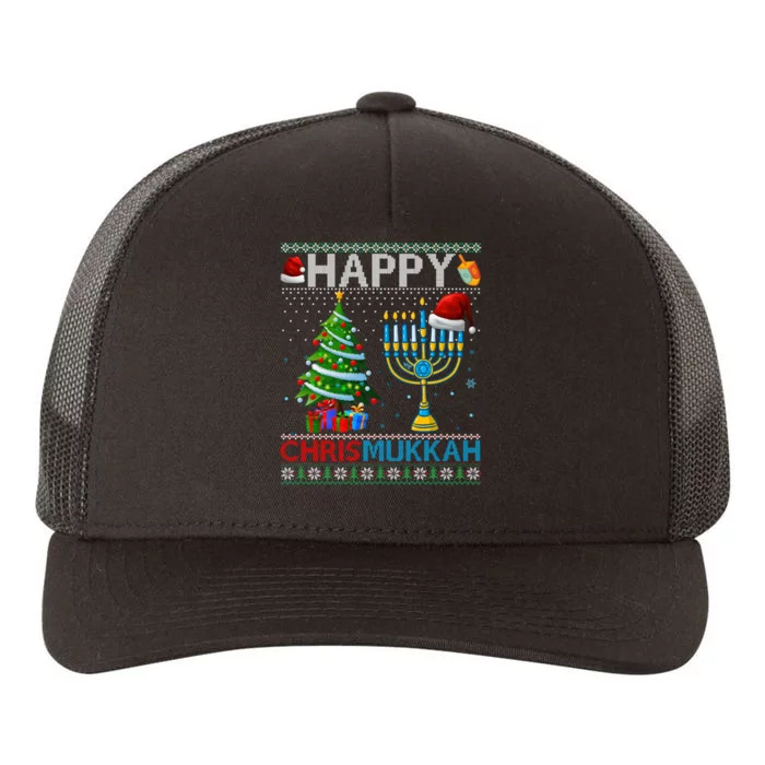 Happy Chrismukkah Jewish Christmas Hanukkah Chanukah Yupoong Adult 5-Panel Trucker Hat