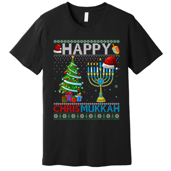 Happy Chrismukkah Jewish Christmas Hanukkah Chanukah Premium T-Shirt