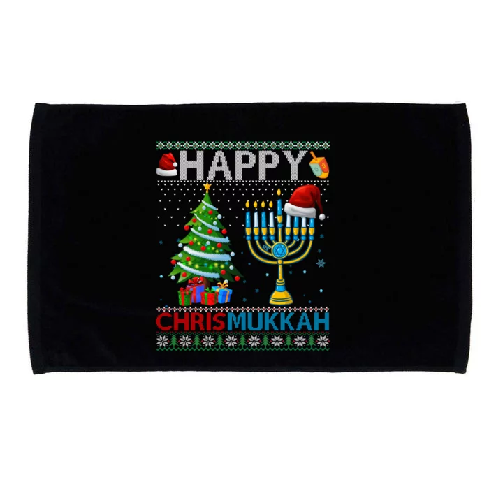 Happy Chrismukkah Jewish Christmas Hanukkah Chanukah Microfiber Hand Towel