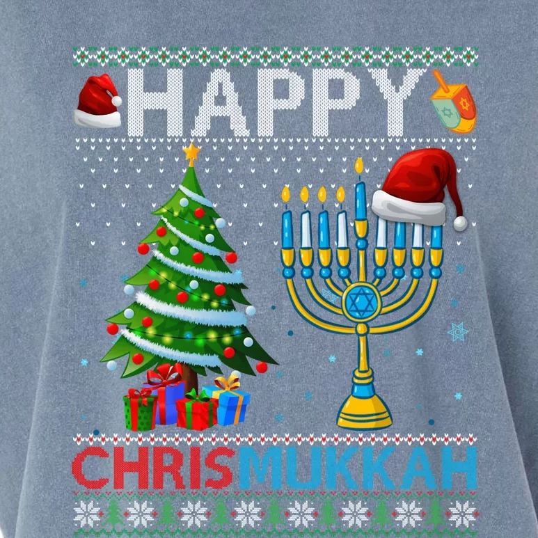 Happy Chrismukkah Jewish Christmas Hanukkah Chanukah Garment-Dyed Women's Muscle Tee