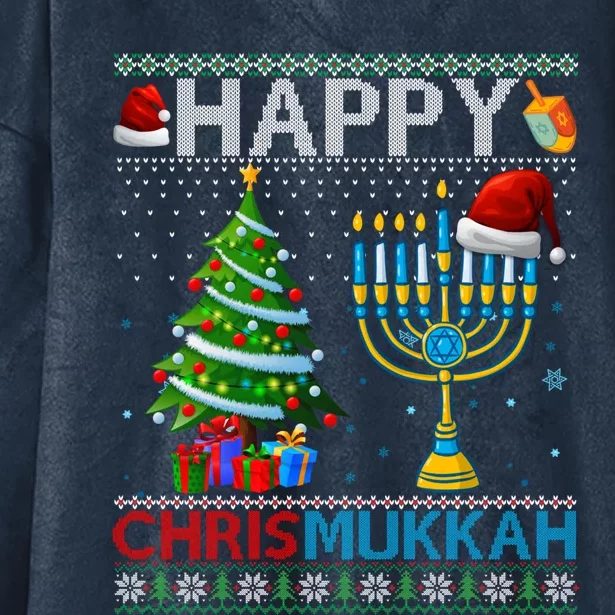 Happy Chrismukkah Jewish Christmas Hanukkah Chanukah Meaningful Gift Hooded Wearable Blanket