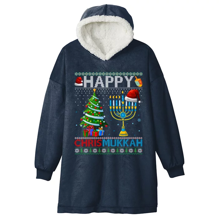 Happy Chrismukkah Jewish Christmas Hanukkah Chanukah Meaningful Gift Hooded Wearable Blanket