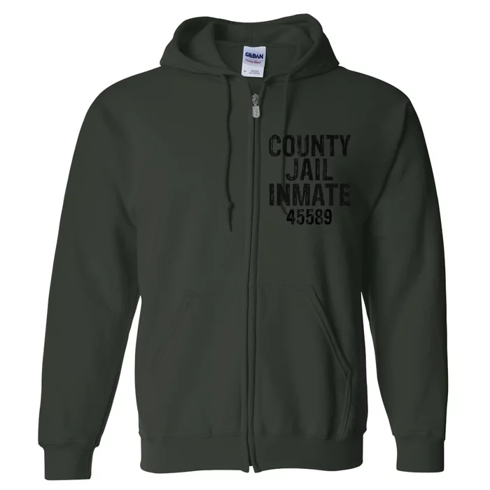 Halloween County Jail Inmate Costume Full Zip Hoodie