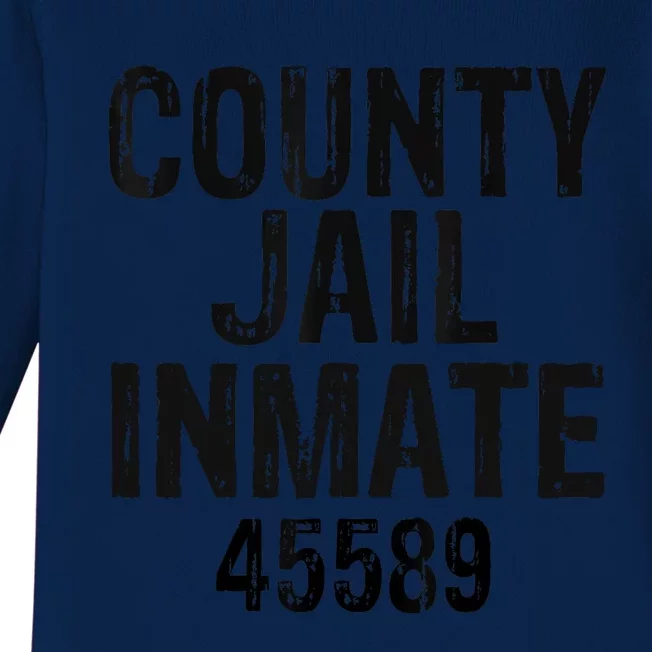 Halloween County Jail Inmate Costume Baby Long Sleeve Bodysuit