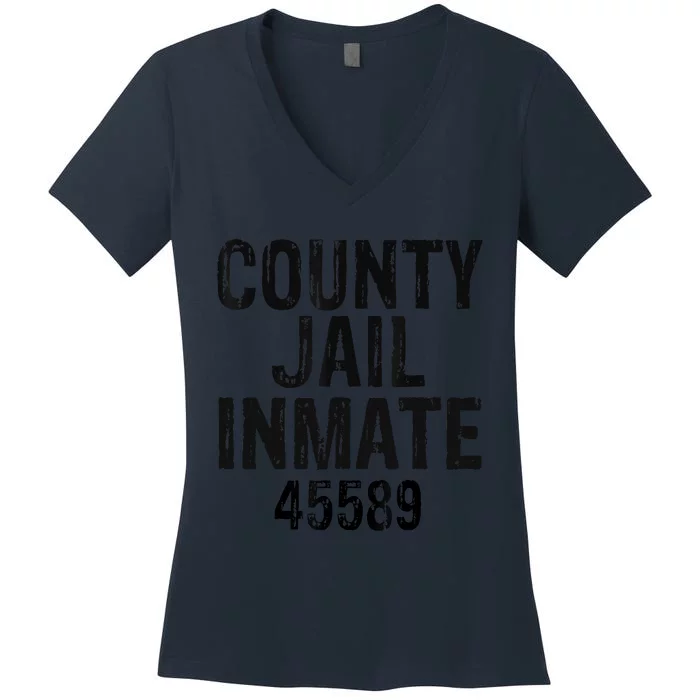 Halloween County Jail Inmate Costume Women's V-Neck T-Shirt