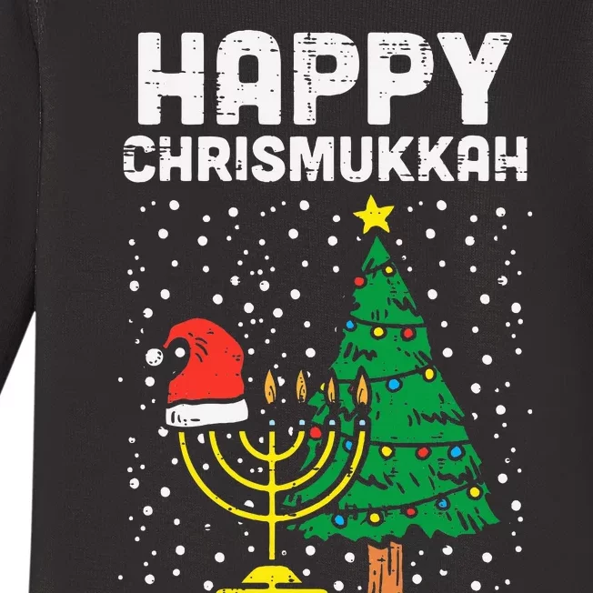 Happy Christmukkah Jewish Christmas Hanukkah Chanukah Gift Baby Long Sleeve Bodysuit