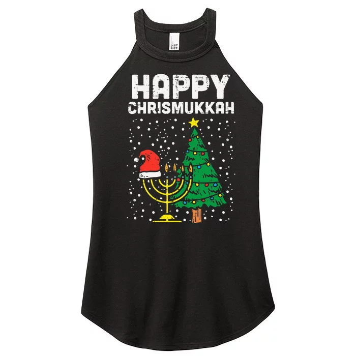 Happy Christmukkah Jewish Christmas Hanukkah Chanukah Gift Women’s Perfect Tri Rocker Tank