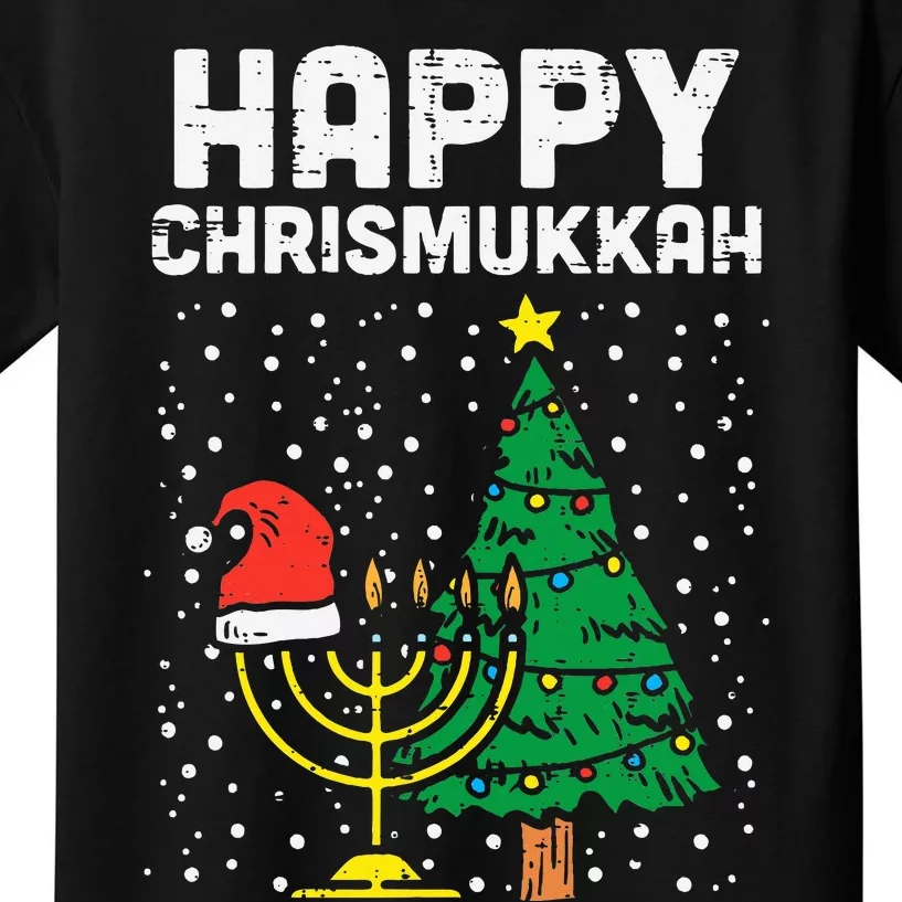 Happy Christmukkah Jewish Christmas Hanukkah Chanukah Gift Kids T-Shirt