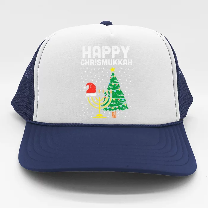 Happy Christmukkah Jewish Christmas Hanukkah Chanukah Gift Trucker Hat