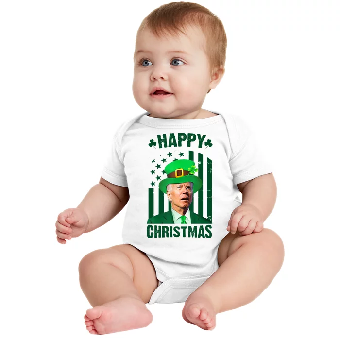 Happy Christmas Joe Biden Funny St Patrick's Day Baby Bodysuit