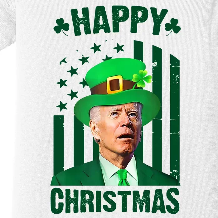 Happy Christmas Joe Biden Funny St Patrick's Day Baby Bodysuit