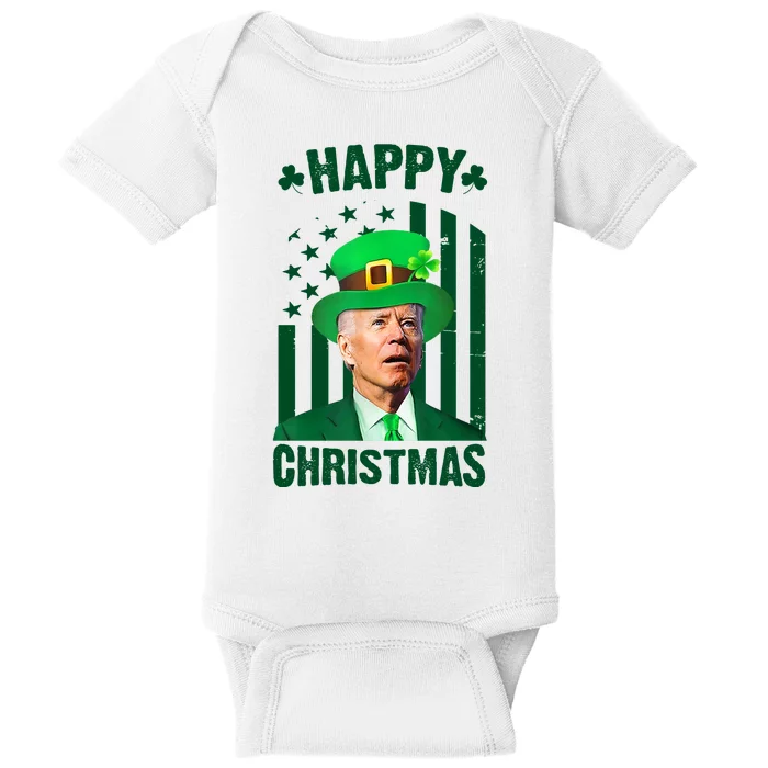 Happy Christmas Joe Biden Funny St Patrick's Day Baby Bodysuit