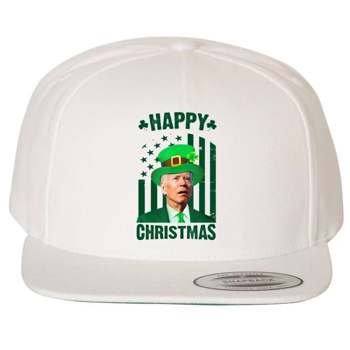 Happy Christmas Joe Biden Funny St Patrick's Day Wool Snapback Cap