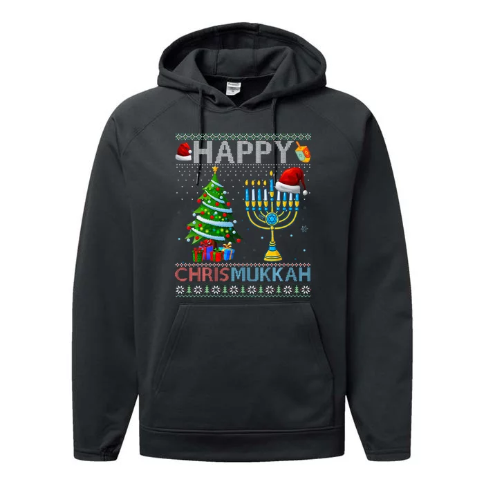 Happy Chrismukkah Jewish Christmas Hanukkah Chanukah Performance Fleece Hoodie