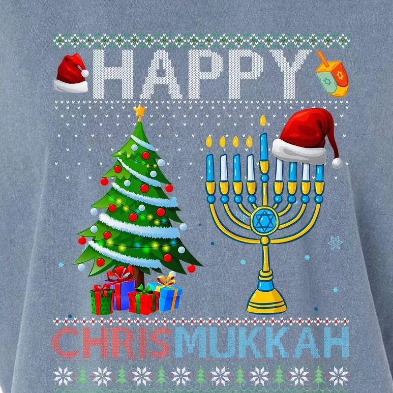 Happy Chrismukkah Jewish Christmas Hanukkah Chanukah Garment-Dyed Women's Muscle Tee