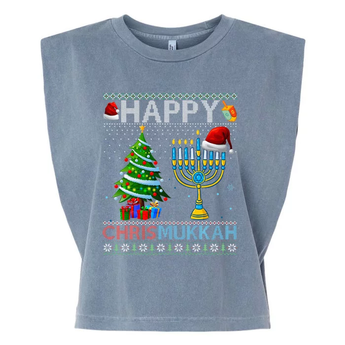 Happy Chrismukkah Jewish Christmas Hanukkah Chanukah Garment-Dyed Women's Muscle Tee