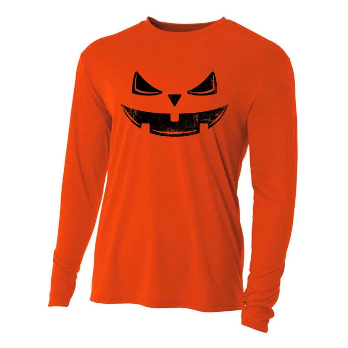 Halloween Costume Jack O Lantern Pumpkin Face Cooling Performance Long Sleeve Crew