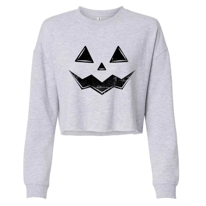 Halloween Costume Jack O Lantern Pumpkin Face Funny Halloween Gift Cropped Pullover Crew