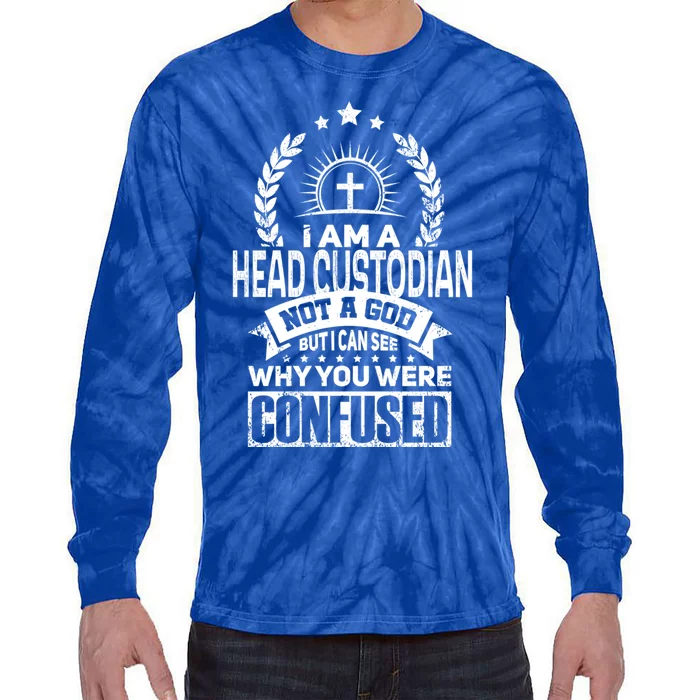 Head Custodian Job Colleague And Coworker Cute Gift Tie-Dye Long Sleeve Shirt