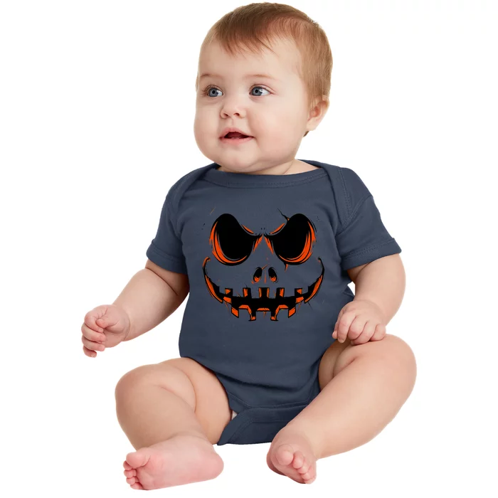 Halloween Costume Jack O Lantern Spooky Funny Pumpkin Face Baby Bodysuit